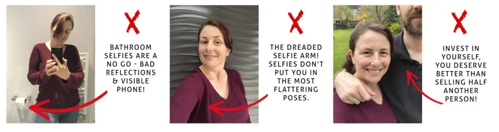 Examples of poor headshots